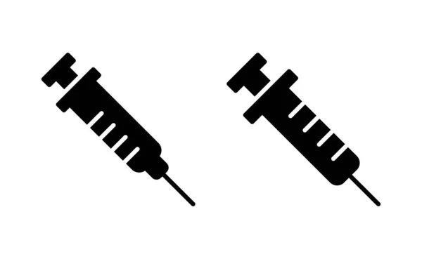 Webおよびモバイルアプリ用のシリンジアイコンベクトル 注射器のサインと記号 ワクチンアイコン — ストックベクタ