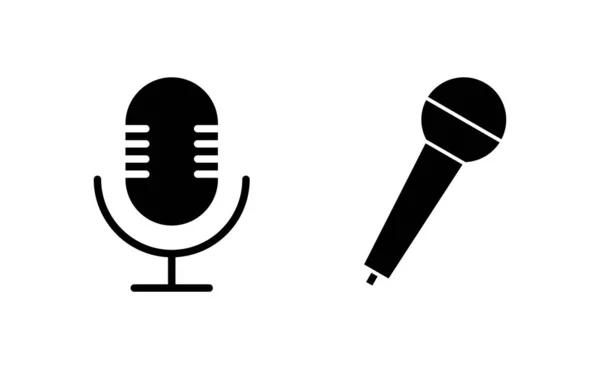 Microfoon Icoon Vector Voor Web Mobiele App Karaoke Teken Symbool — Stockvector