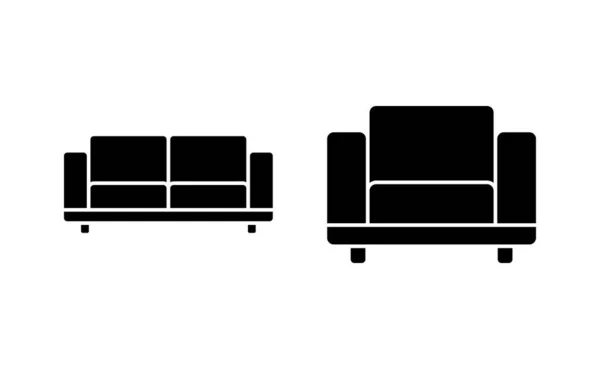 Wektor Ikony Sofy Dla Aplikacji Internetowych Mobilnych Znak Sofa Symbol — Wektor stockowy
