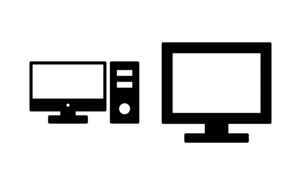Computer Icon Vector Web Mobile App Computer Monitor Sign Symbol — Wektor stockowy