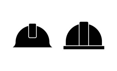 Web ve mobil uygulama için kask simgesi vektörü. Motosiklet kaskı tabelası ve sembolü. İnşaat miğferi simgesi. Güvenlik kaskı