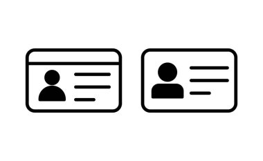 Web ve mobil uygulama için lisans simgesi vektörü. Kimlik kartı simgesi. Sürücü ehliyeti, personel kimlik kartı 