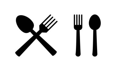 Web ve mobil uygulama için kaşık ve çatal simgesi vektörü. kaşık, çatal ve bıçak ikonu vektörü. Restoran işareti ve sembolü