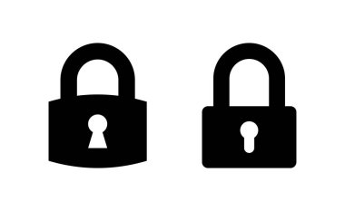 Web ve mobil uygulama için simge vektörünü kilitle. Asma kilit işareti ve sembol. Şifreleme simgesi. Güvenlik sembolü
