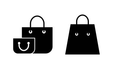 Ağ ve mobil uygulama için alışveriş poşeti ikonu vektörü. Alışveriş işareti ve sembol