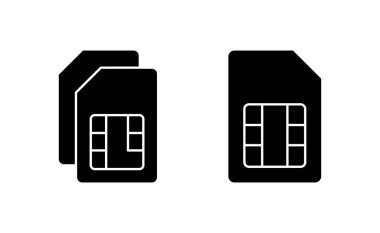 Web ve mobil uygulama için Sim kart simgesi vektörü. çift sim kart işareti ve sembol