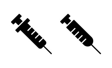 Web ve mobil uygulama için şırınga ikonu vektörü. İğne işareti ve sembol. Aşı simgesi