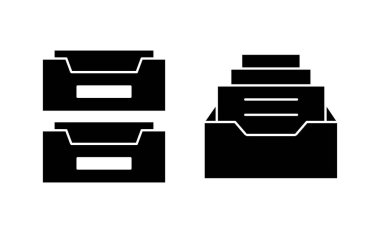 Web ve mobil uygulama için dizin simgesi vektörünü arşivle. Belge vektör simgesi. Depolama simgesini arşivle.