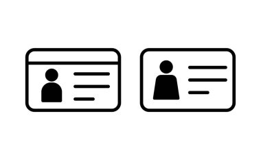 Web ve mobil uygulama için lisans simgesi vektörü. Kimlik kartı simgesi. Sürücü ehliyeti, personel kimlik kartı 