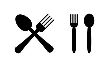 Web ve mobil uygulama için kaşık ve çatal simgesi vektörü. kaşık, çatal ve bıçak ikonu vektörü. Restoran işareti ve sembolü