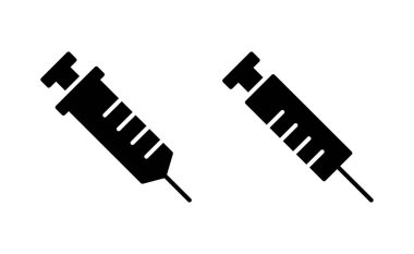 Web ve mobil uygulama için şırınga ikonu vektörü. İğne işareti ve sembol. Aşı simgesi