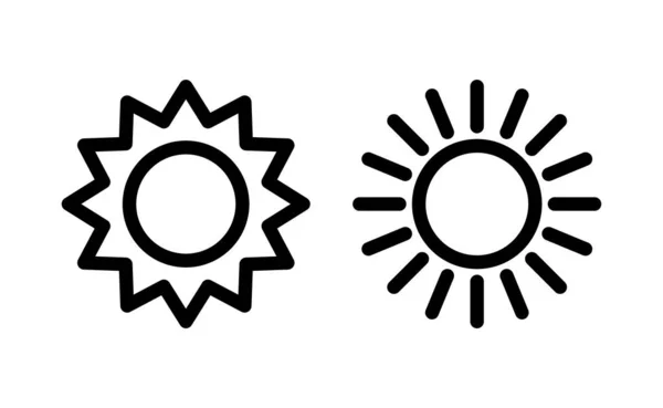 Vector Icono Sol Para Web Aplicación Móvil Signo Símbolo Brillo — Vector de stock