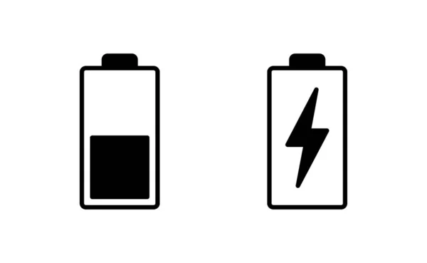 Battery Icon Vector Web Mobile App Battery Charging Sign Symbol — Stockvector
