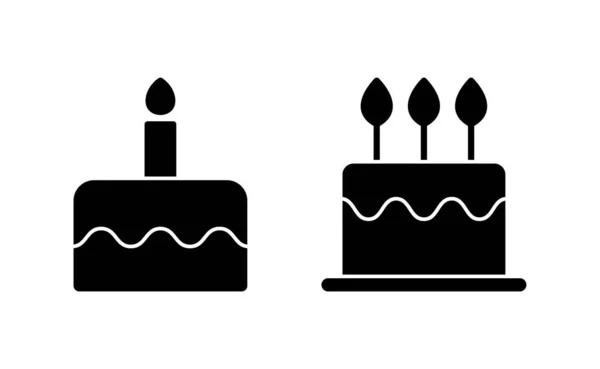 Cake Icon Vector Web Mobile App Cake Sign Symbol Birthday — Stockvektor