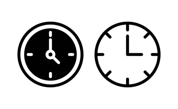 Clock Icon Vector Web Mobile App Time Sign Symbol Watch — Archivo Imágenes Vectoriales