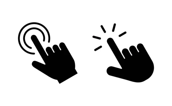 Hand Click Icon Vector Web Mobile App Pointer Sign Symbol —  Vetores de Stock
