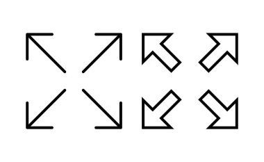 Fullscreen Icon vector for web and mobile app. Expand to full screen sign and symbol. Arrows symbol