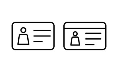 Web ve mobil uygulama için lisans simgesi vektörü. Kimlik kartı simgesi. Sürücü ehliyeti, personel kimlik kartı 