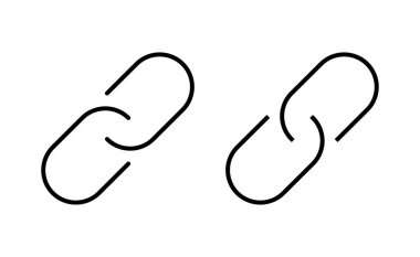 Web ve mobil uygulama için bağlantı simgesi vektörü. Hiper bağlantı zinciri işareti ve sembolü