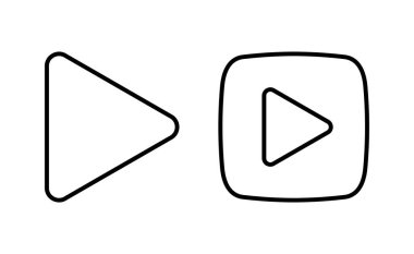 Web ve mobil uygulama için Simge vektörünü oynat. Düğme işareti ve sembolü çal