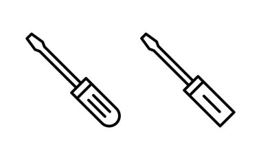 Web ve mobil uygulama için tornavida simgesi vektörü. araç işareti ve sembol