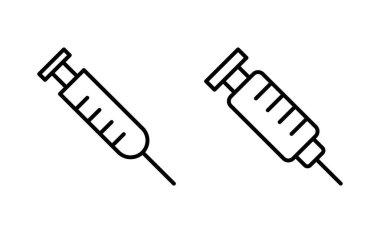 Web ve mobil uygulama için şırınga ikonu vektörü. İğne işareti ve sembol. Aşı simgesi