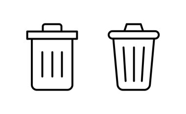 Web ve mobil uygulama için çöp simgesi vektörü. Çöp kutusu simgesi. İşareti ve sembolü sil.