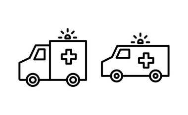 Ambulance icon vector for web and mobile app. ambulance truck sign and symbol. ambulance car