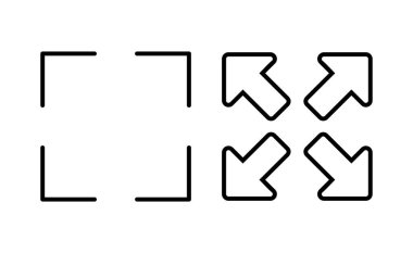 Fullscreen Icon vector for web and mobile app. Expand to full screen sign and symbol. Arrows symbol