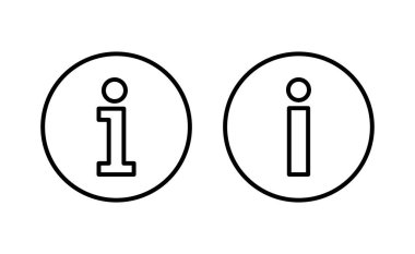 Web ve mobil uygulama için bilgi simgesi vektörü. İmza ve sembol hakkında. Faq simgesi