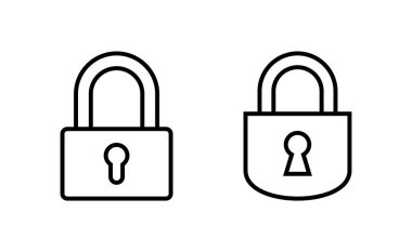 Web ve mobil uygulama için simge vektörünü kilitle. Asma kilit işareti ve sembol. Şifreleme simgesi. Güvenlik sembolü