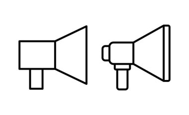 Web ve mobil uygulama için megafon simgesi vektörü. Hoparlör işareti ve sembol