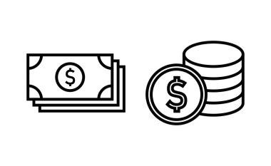 Web ve mobil uygulama için para simgesi vektörü. Para işareti ve sembol