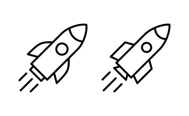 Web ve mobil uygulama için roket simgesi vektörü. Başlangıç işareti ve sembol. roket fırlatma simgesi