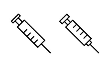 Web ve mobil uygulama için şırınga ikonu vektörü. İğne işareti ve sembol. Aşı simgesi