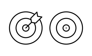 Web ve mobil uygulama için hedef simge vektörü. hedef simge vektörü. hedef pazarlama işareti ve sembol