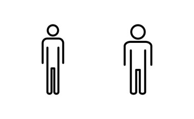 Web ve mobil uygulama için insan simgesi vektörü. Erkek işareti ve sembol. insan sembolü