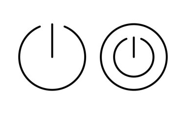 Web ve mobil uygulama için güç simgesi vektörü. Güç Anahtarı işareti ve sembolü. Elektrik gücü.