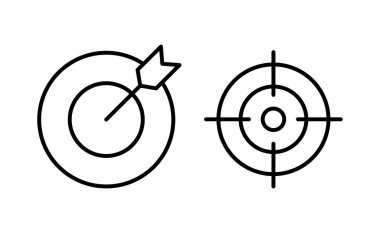 Web ve mobil uygulama için hedef simge vektörü. hedef simge vektörü. hedef pazarlama işareti ve sembol