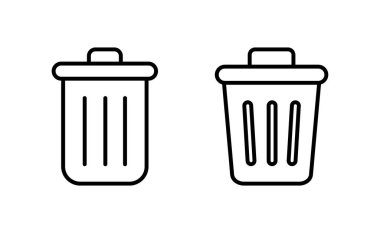Web ve mobil uygulama için çöp simgesi vektörü. Çöp kutusu simgesi. İşareti ve sembolü sil.