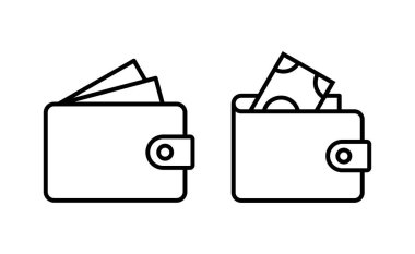 Web ve mobil uygulama için cüzdan simgesi vektörü. cüzdan işareti ve sembol