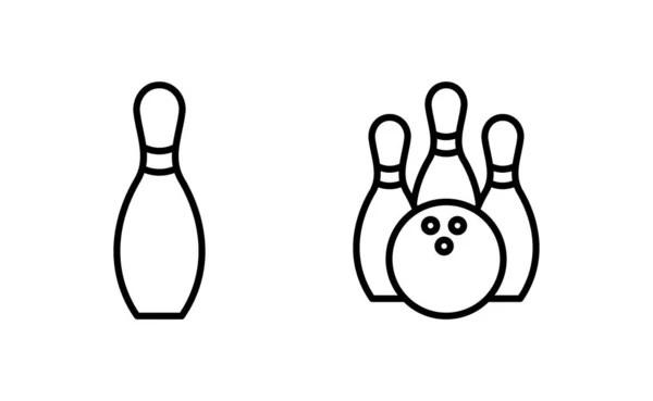 Bowling Icon Vector Web Mobile App Bowling Ball Pin Sign — Vetor de Stock