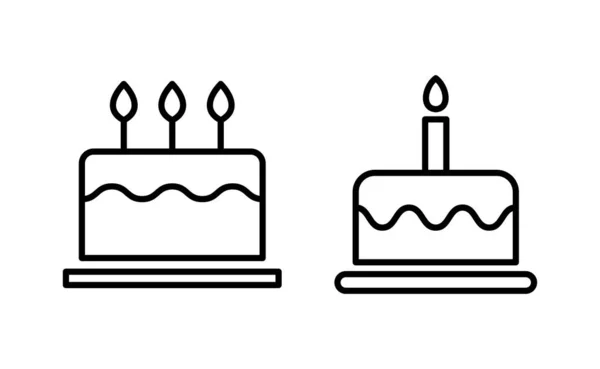 Cake Icon Vector Web Mobile App Cake Sign Symbol Birthday — ストックベクタ