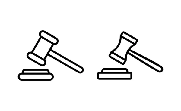 Gavel Значок Вектор Веб Мобільних Додатків Суддя Дав Знак Символ — стоковий вектор