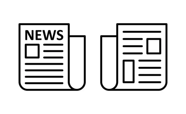 Vecteur Icônes Journaux Pour Application Web Mobile Papier Actualité Signe — Image vectorielle