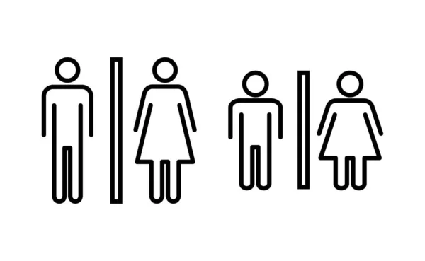 ウェブとモバイルアプリ用トイレアイコンベクトル 女の子と男の子のトイレの看板やシンボル バスルームのサイン Lavatory — ストックベクタ