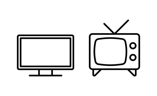网络应用和移动应用的电视图标矢量 电视信号和符号 — 图库矢量图片
