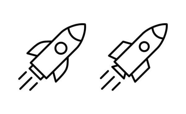 Ракетный Вектор Веб Мобильного Приложения Знак Запуска Символ Значок Ракеты — стоковый вектор