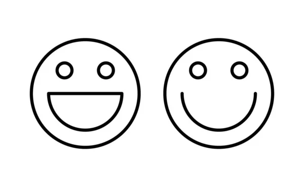 Webアプリとモバイルアプリのための笑顔アイコンベクトル 笑顔の感情アイコン フィードバックのサインと記号 — ストックベクタ