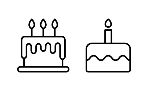 Cake Icon Vector Web Mobile App Cake Sign Symbol Birthday — 스톡 벡터